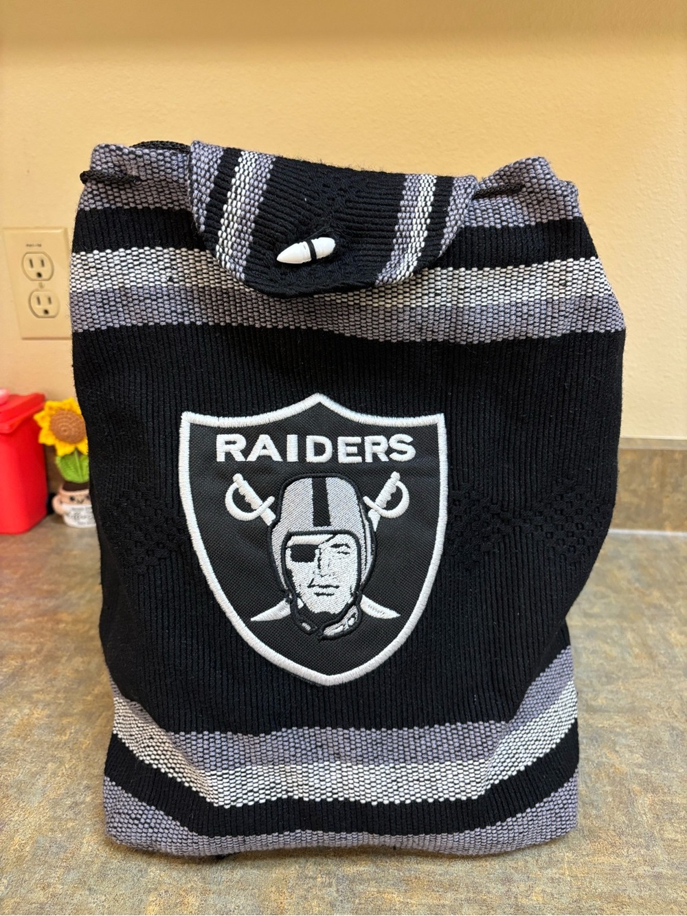 Handmade Raiders Black & Gray backpack